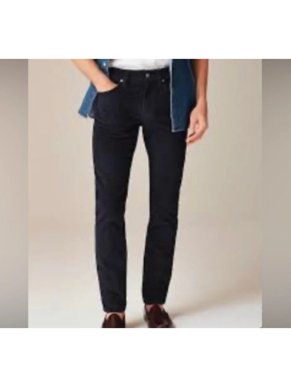 J Crew 484 Black 29 X 32 Extra Slim Narrow Leg Corduroy Below Waist Pants